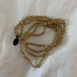 Zacasha Necklace Faceted Glass Champagne Beads BROKEN